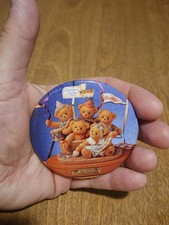 Vintage Enesco Cherished Teddies Celebrating Five Cherished Years Pinback Button