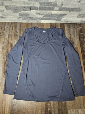 Hind Top Long Sleeve Running Shirt Womens Med Fitted Athletic Workout Purple 