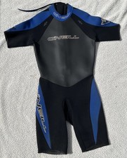 O'Neill Wetsuit Mens L Black Blue Assault Short Suit Neoprene Diving Skiing USA
