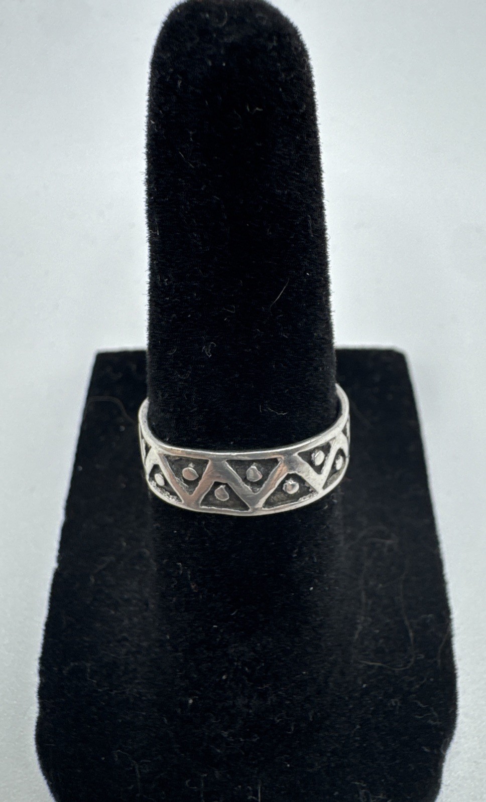Sterling Silver Wrap Ring Zigzag Dot Solid Silver… - image 2