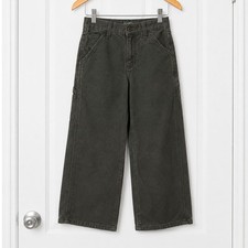Carhartt Boys Sz 10 Regular Canvas Carpenter Pants Olive Green Utility Workwear