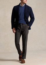 BROOKS BROTHERS Navy Blue Herringbone Sport Coat Suit Blazer 42R Wool