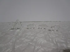 Vintage Lampwork, Parental pig and three piglets Miniature figurine 4-piece set