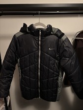 Nike Boys Thermore Black Puffer Jacket Removable Hood Size XL