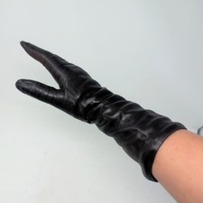 Vintage Brown Leather Gloves Medium Midi Insulated