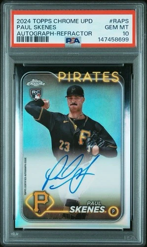 2024 Topps Chrome Update Auto Paul Skenes Refractor PSA 10