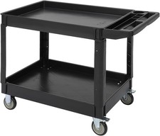 230kg Heavy Duty Plastic Utility Trolley Large Service Cart Warehouse 114x63.5cm