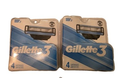Gillette 3 Razor Blade Refill Cartridges (4x2) - 8 Cartridges with Skin Guard