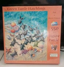 Green Turtle Hatchlings by Sherry Vintson 550 pc SunsOut 15.5" x 18" Puzzle NEW