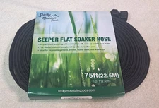 Rocky Mountain Goods Flat Soaker Hose 75' - Heavy Duty Double Layer Design - Sav