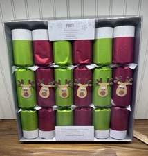New Pier 1 Imports 6 Pc Christmas Holiday Party Crackers Reindeer