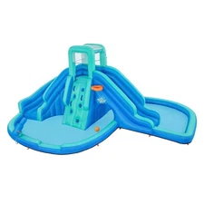 H20GO BOUNDLESS BLAST MEGA WATER PARK 2 SLIDES / TUNNEL W/ BLOWER - BLUE