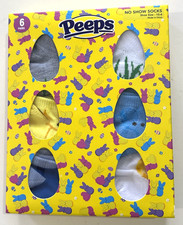 6 Pair Of Peeps Novelty No Show Socks Boys, Girls Shoe Size 10-4 Easter Duck New