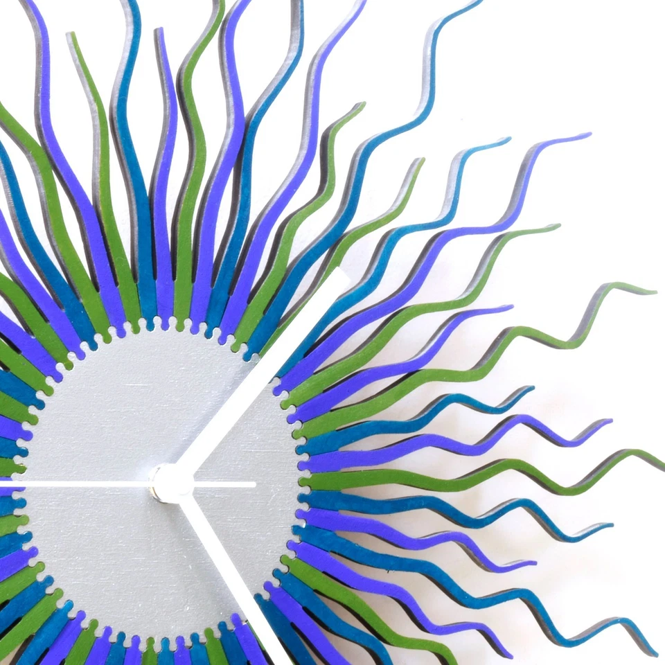 Medusa grapevine - original design sunburst wall clock in blue / green - Image 2 of 4