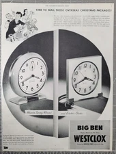 1945 Westclox Big Ben Vintage Print Ad - spring wound & electric limited