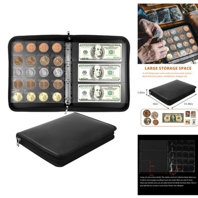 Fireproof Coin Collection Book 400 Pockets 36 Paper Money Currency Binder Album