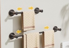 Towel Bar Steel Matte Black Adjustable 16  -26  