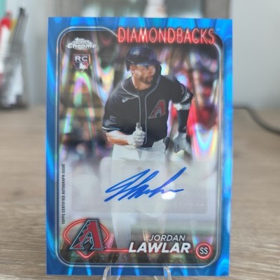 2024 TOPPS CHROME JORDAN LAWLAR ROOKIE BLUE RAYWAVE REFRACTOR AUTO #'d /150