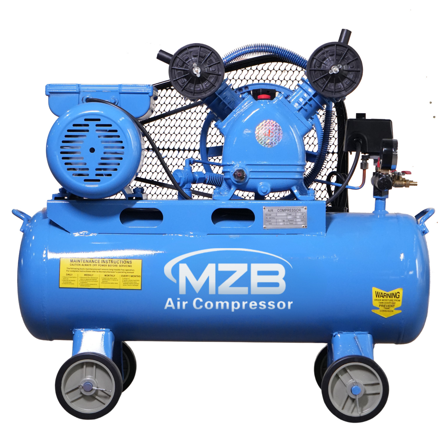 10.6 Gallon Ultra Quiet Air Compressor 1.1KW/1.5HP Steel Tanks Oil-Free 83dB