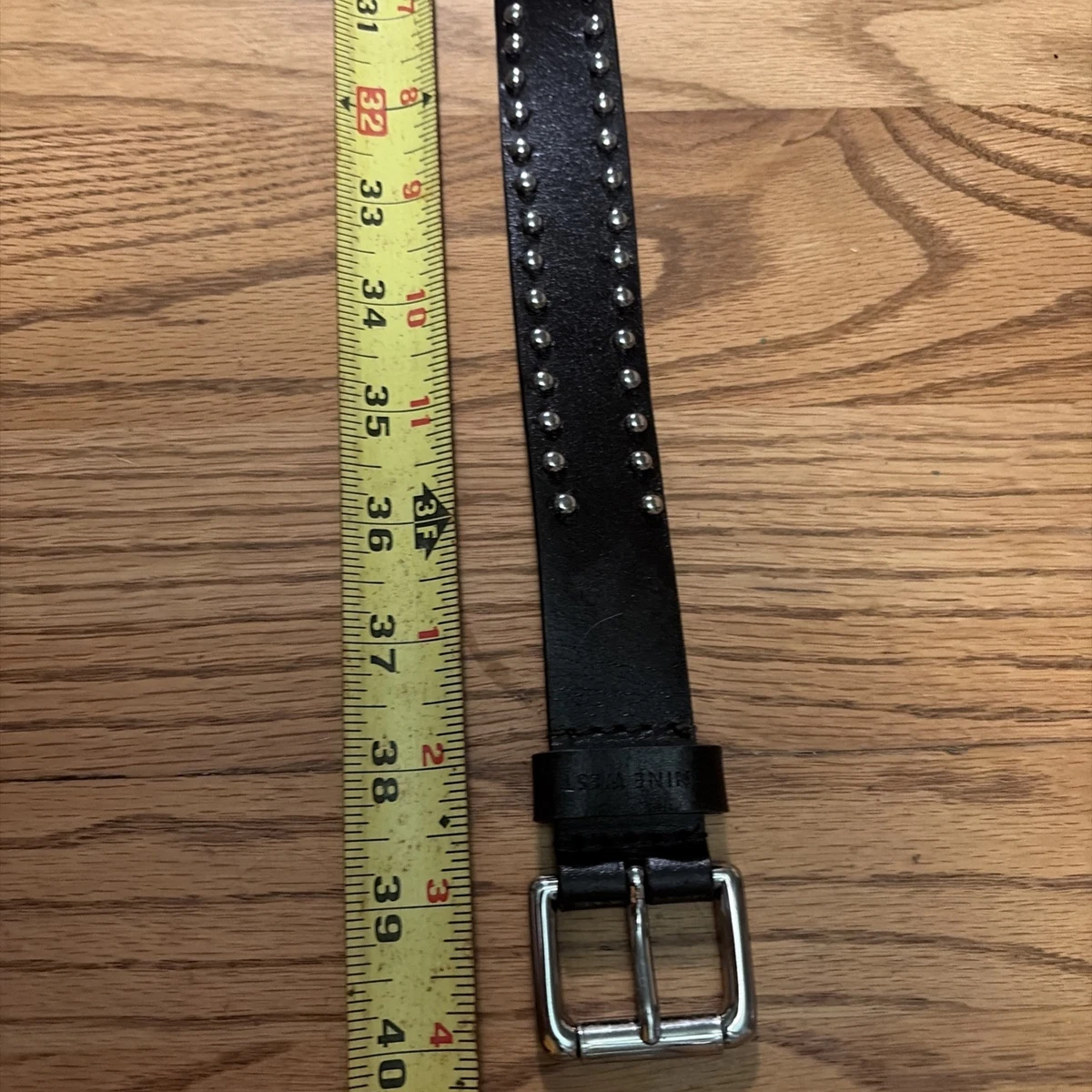 NWOT Nine West Black Genuine Leather Belt w/ Silver Chain Detail S Nine West Women main image 3