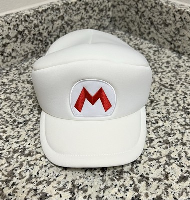 VTG NINTENDO HEAD WEAR SUPER MARIO FIREBALL POWERUP WHITE Hat Retro Original NWT