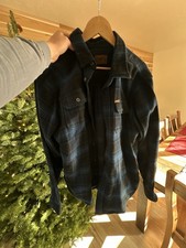 Orvis Men  s L Long Sleeve Flannel Shirt Heavy Weight Cotton Night Watch Blue