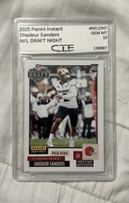 Shedeur Sanders 2025 Panini Instant NFL DRAFT NIGHT Rookie Card /6285 Grade 10
