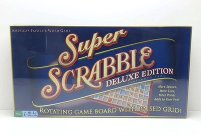 Super Scrabble Deluxe Edition Rotating 2006 200 Tile Folding Board Sealed New