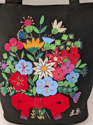 Vintage Lulu Guinness Embroidered Black Floral Handbag | eBay