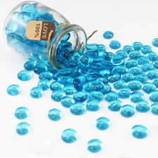 Glass Beads Vase Filler Aquarium Gravel Decor Flat Glass Marbles Gems Pebbles