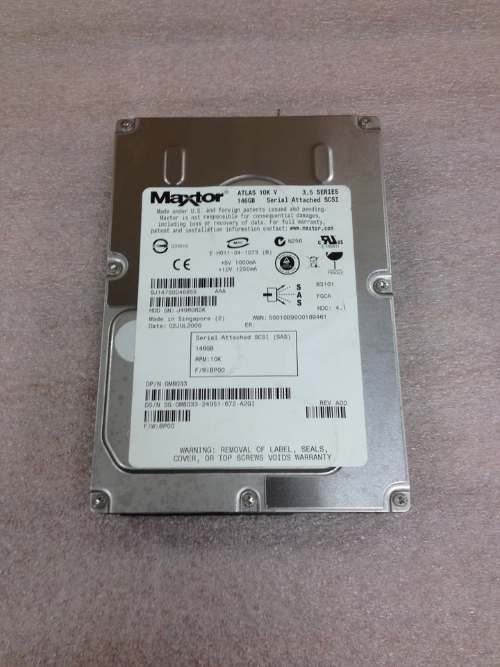 4x Maxtor Atlas 10K V Hard Drive 8J147s0248855 146 Gb SAS 3.5" Working - Image 3 of 4