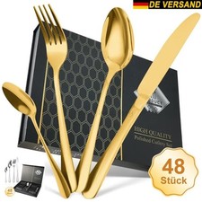 48 Teilig Edelstahl Besteckset für 6 Personen Besteck Tafelbesteck Essbesteck