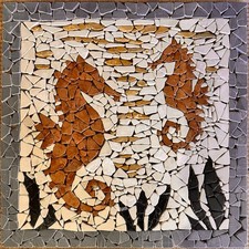 CAVALLUCCI MARINI Rosone mosaico marmo per pavimenti interni-esterni 60X60X1 cm