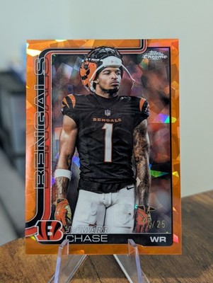 2025 Topps Chrome Sapphire- Ja’Marr Chase Image Variation Orange /25 SSP
