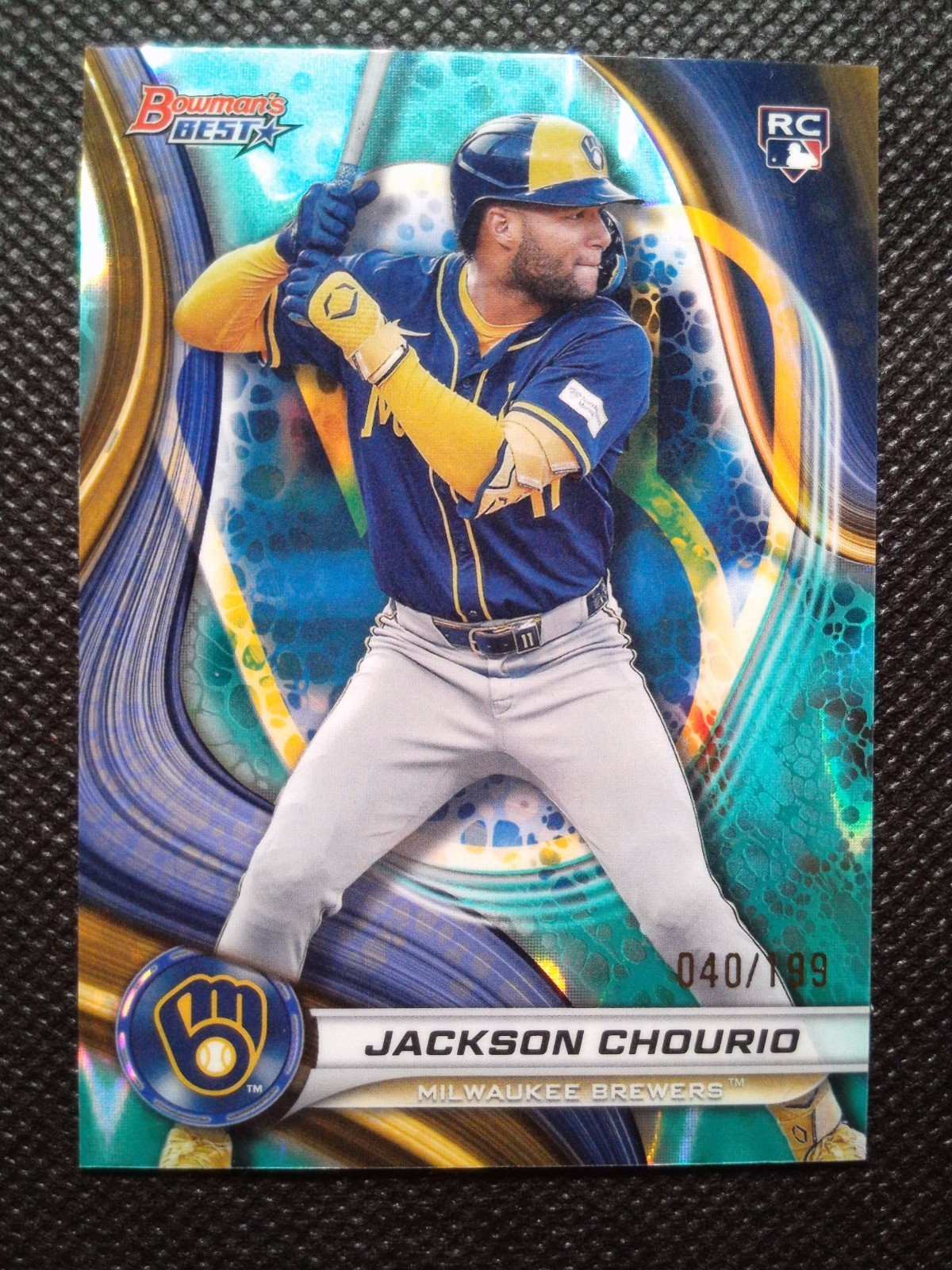 2024 Bowman's Best - Jackson Chourio #38 /199 - Aqua Lava Refractor