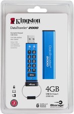 Kingston Technology DT2000/4 GB Data Traveler 2000 Encrypted USB 3.0 with Keypad