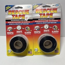 2-Silicone Rescue Tape Self-Fusing/Waterproof/Airtight Roll: 1" x 12' x 20 mil