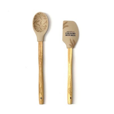 Krumbs Kitchen Farmhouse 2-Piece Spatula/Spoon Set - Made With Love Spatula