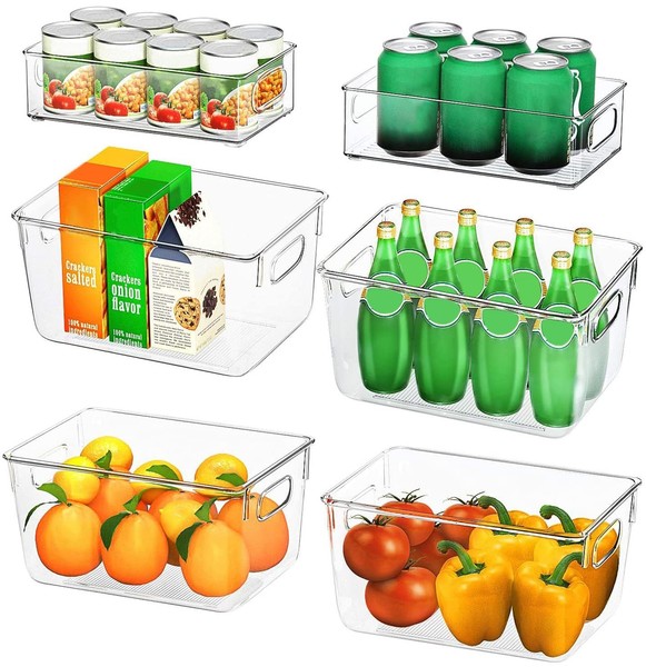 KÜHlschrank Organizer Set Aufbewahrungsbox KüChe Bpa-Frei Transparent 6Er Set-image