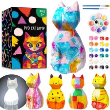 FUNZBO Paint Your Own Cat Lamp Kit - Arts and Crafts Samll, Multicolored