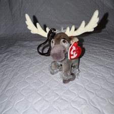 NWT Ty Beanie Sven Keychain Disney Frozen Key Clip Plush Stuffed Animal New