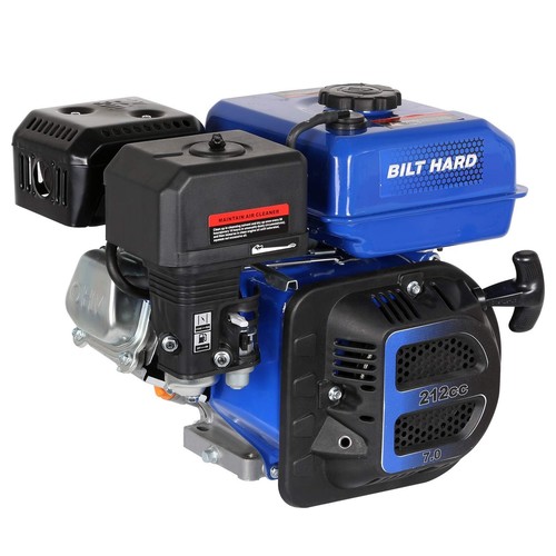 BILT HARD 7HP Gas Engine Horizontal Shaft, 212cc 4 Stroke OHV Industrial Grad...