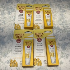 Burt's Bees Rescue Lip Relief Honey Vanilla 0.35oz - Lot of 4