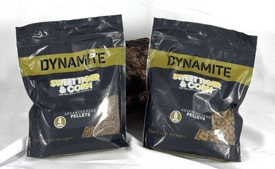 Dynamite Baits Sweet Tiger & Corn Advanced Feed Pellets 2mm 4mm 6mm 8mm 900g DA