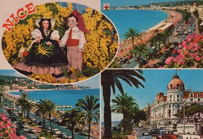 Alte Ansichtskarte Nizza Nice Cote d'Azur Souvenir de Nice gelaufen