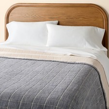 Full/Queen Subway Tile Coverlet Blue/Tan - Hearth  Hand with Magnolia