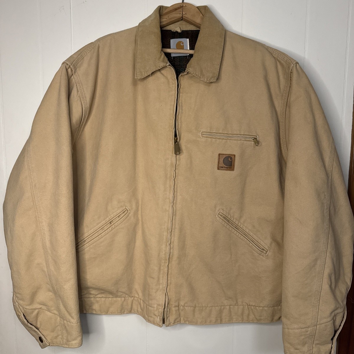 Vintage Carhartt J43WET Detroit Jacket Blanket Lined Creamy Tan Vintage Carhartt J43WET Detroit Jacket Blanket Lined Creamy Tan