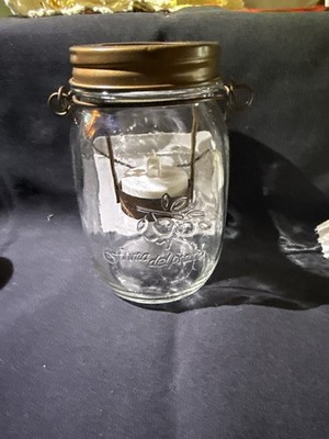Emma Del Prato Mason Jar Lantern Tea Light Candle Holder Rustic Farmhouse Decor