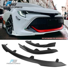Fits 19-21 Toyota Corolla Auris 3rd E210 5-Door Matte Black 3PC Front Bumper Lip