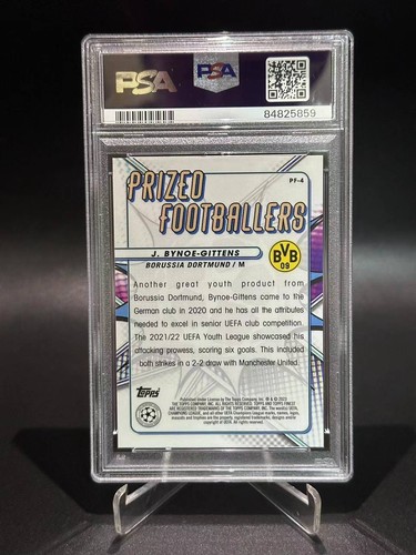 2022-23 Finest UCC Jamie Bynoe-Gittens Prized Footballers Orange /25 RC PSA10 - Picture 2 of 2